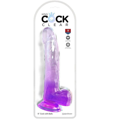 KING COCK - CLEAR GODE AVEC TESTICULES 20.3 CM VIOLET - 7eme ciel