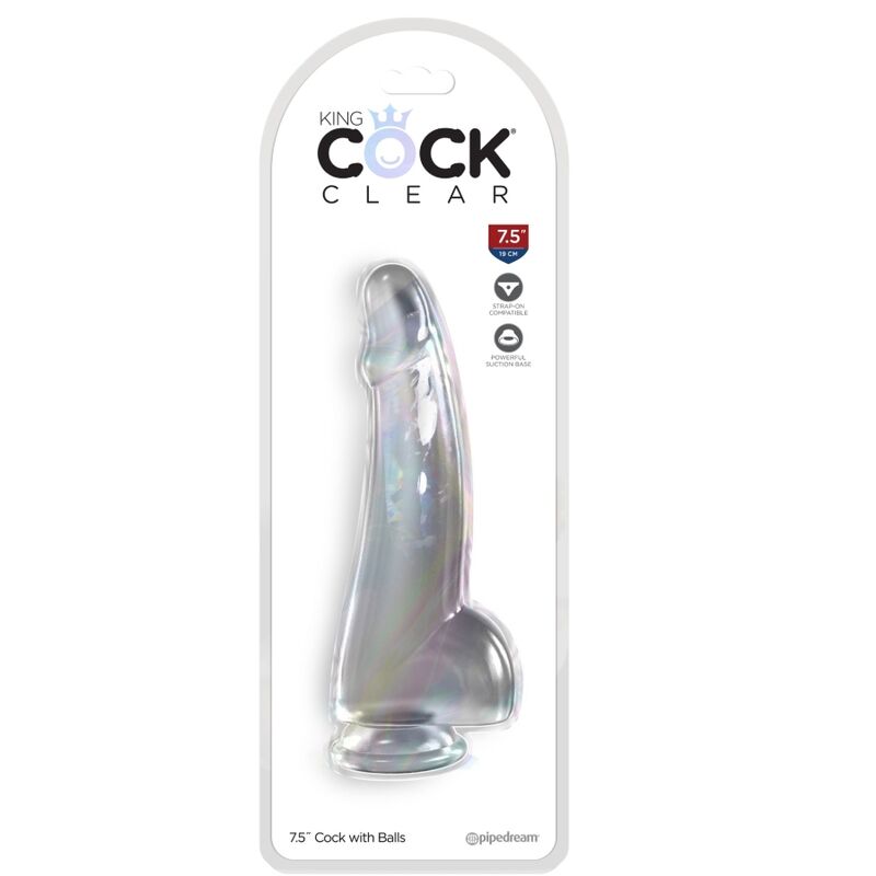 KING COCK - CLEAR GODE AVEC TESTICULES 15.2 CM TRANSPARENT - 7eme ciel