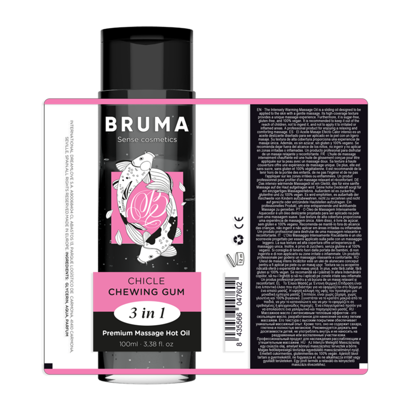 BRUMA - HUILE DE MASSAGE PREMIUM EFFET CHALEUR SAVEUR GOMME 3 EN 1 - 100 ML - 7eme ciel