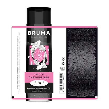 BRUMA - HUILE DE MASSAGE PREMIUM EFFET CHALEUR SAVEUR GOMME 3 EN 1 - 100 ML - 7eme ciel