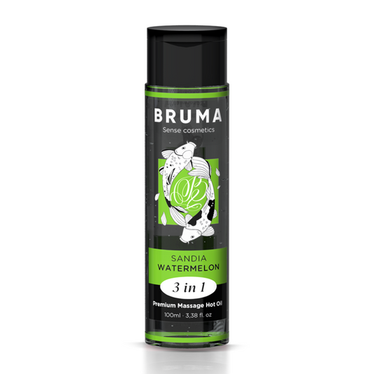 BRUMA - HUILE DE MASSAGE PREMIUM EFFET CHALEUR SAVEUR DE PASTÈQUE 3 EN 1 - 100 ML - 7eme ciel