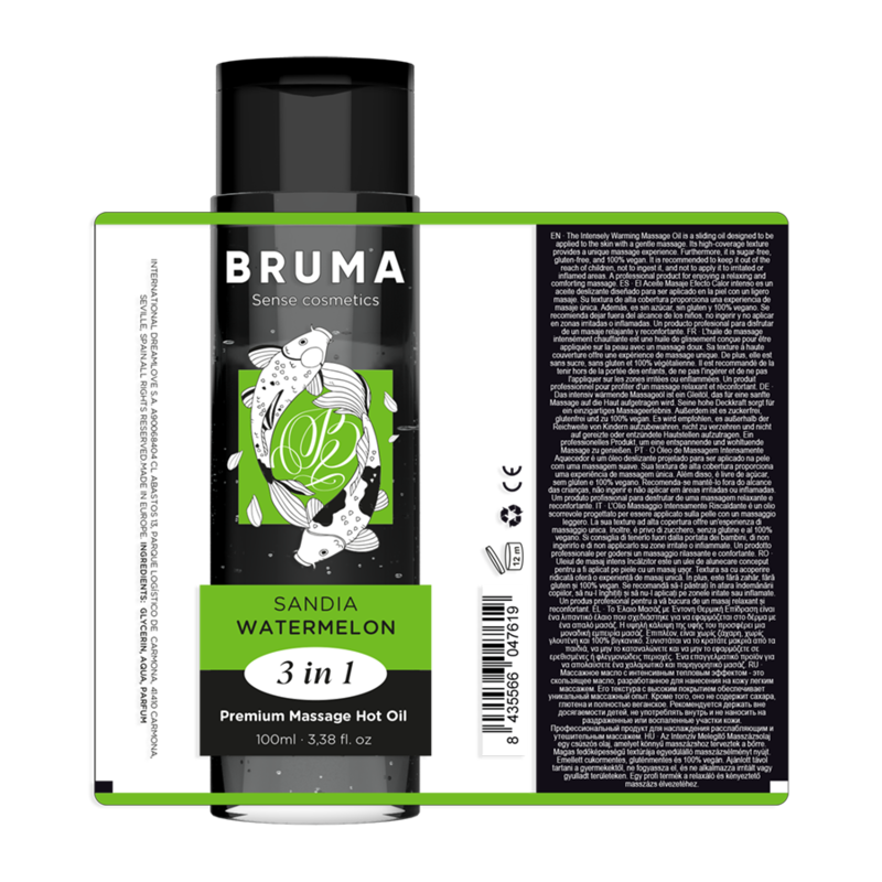 BRUMA - HUILE DE MASSAGE PREMIUM EFFET CHALEUR SAVEUR DE PASTÈQUE 3 EN 1 - 100 ML - 7eme ciel