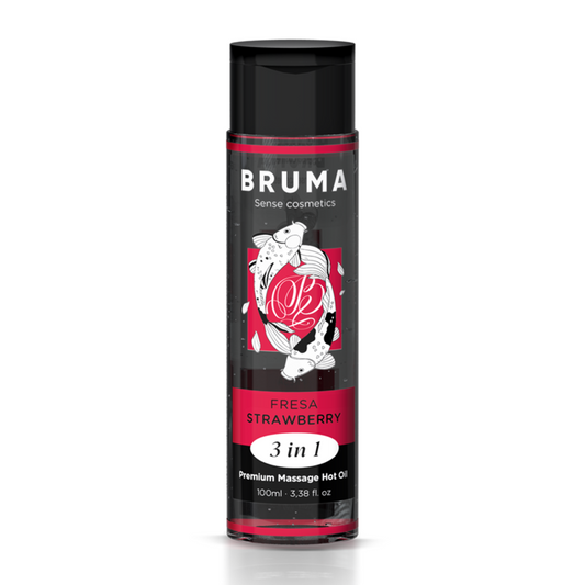 BRUMA - HUILE DE MASSAGE PREMIUM EFFET CHALEUR SAVEUR FRAISE 3 EN 1 - 100 ML - 7eme ciel
