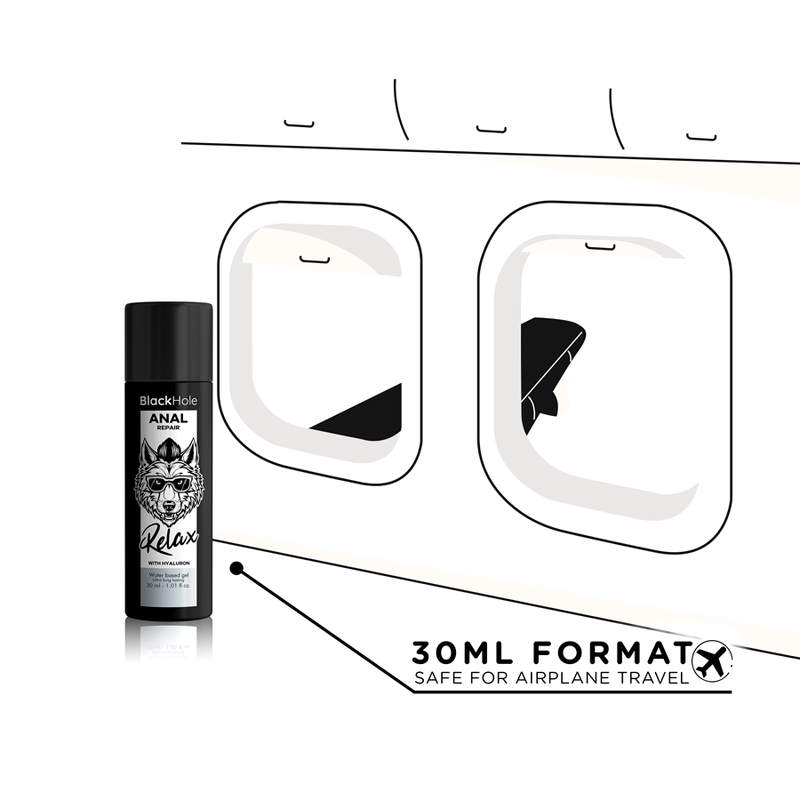 BLACK HOLE - RÉPARATION ANALE RELAX À BASE D'EAU AVEC HYALURON 30 ML - 7eme ciel