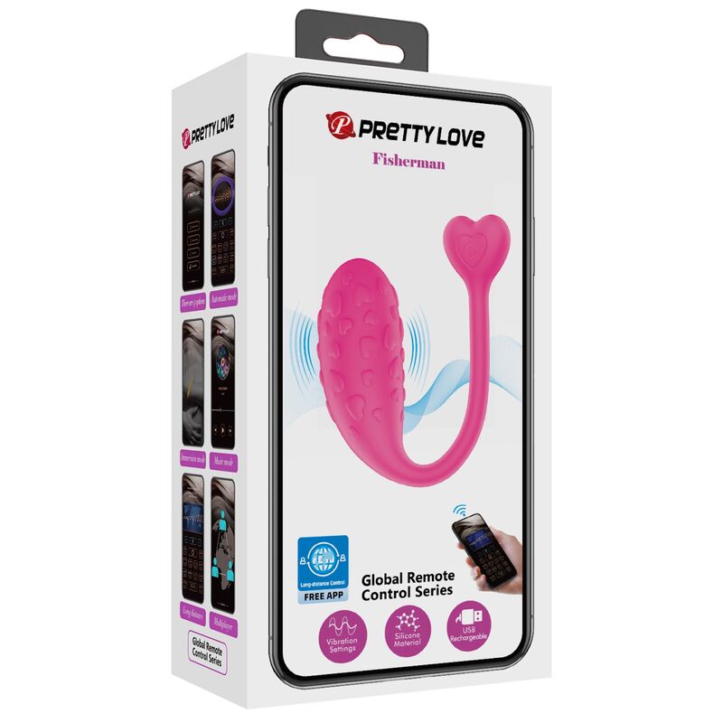 PRETTY LOVE - OEUF VIBRANT ROSE FISHER CONTRÔLÉ PAR APPLICATION - 7eme ciel