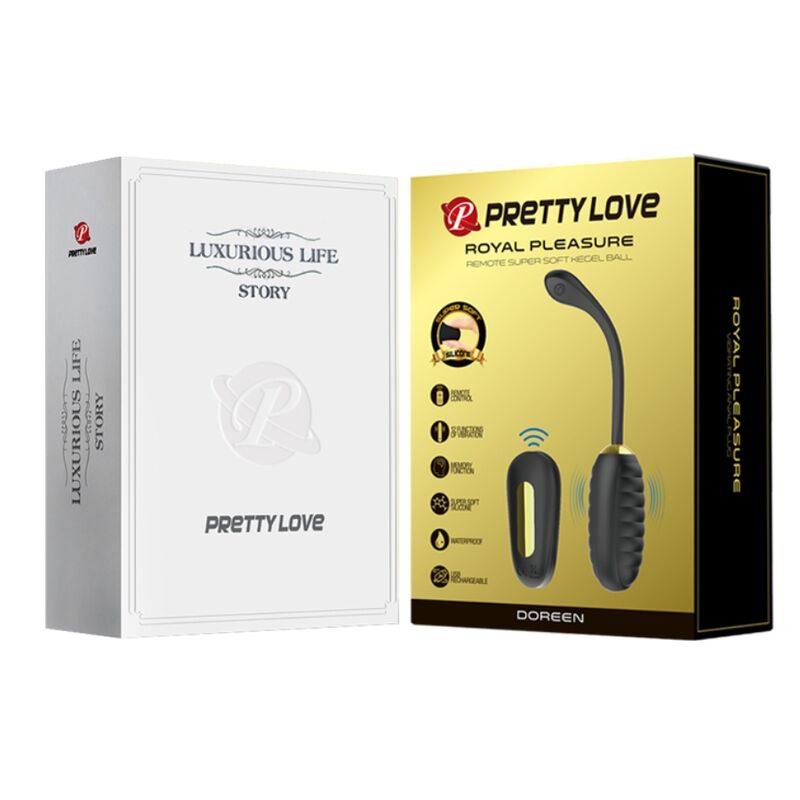 PRETTY LOVE - DOREEN OEUF VIBRANT RECHARGEABLE DE LUXE NOIR TÉLÉCOMMANDE - 7eme ciel