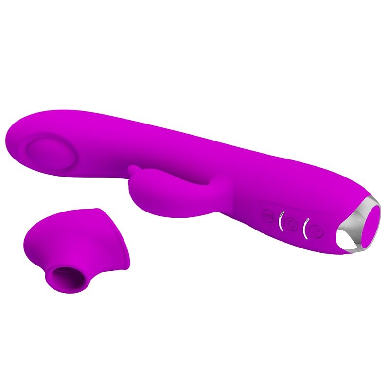PRETTY LOVE - VIBRATEUR RECHARGEABLE REGINA - GEL À ASPIRATION VIOLET - 7eme ciel