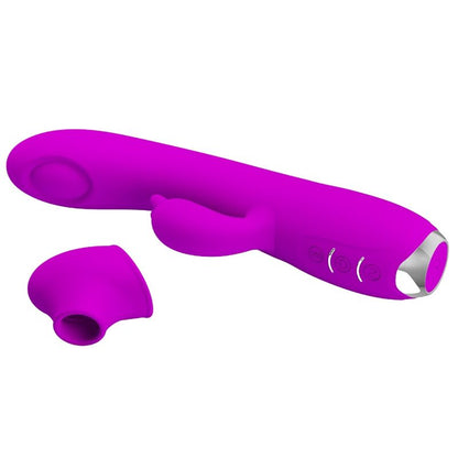 PRETTY LOVE - VIBRATEUR RECHARGEABLE REGINA - GEL À ASPIRATION VIOLET - 7eme ciel