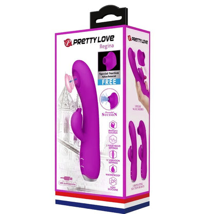 PRETTY LOVE - VIBRATEUR RECHARGEABLE REGINA - GEL À ASPIRATION VIOLET