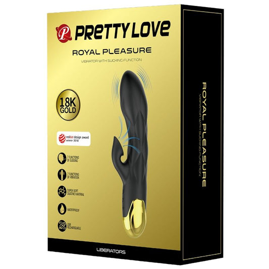 PRETTY LOVE - VIBRATEUR DE LUXE RECHARGEABLE NOIR PLAQUÉ OR - 7eme ciel