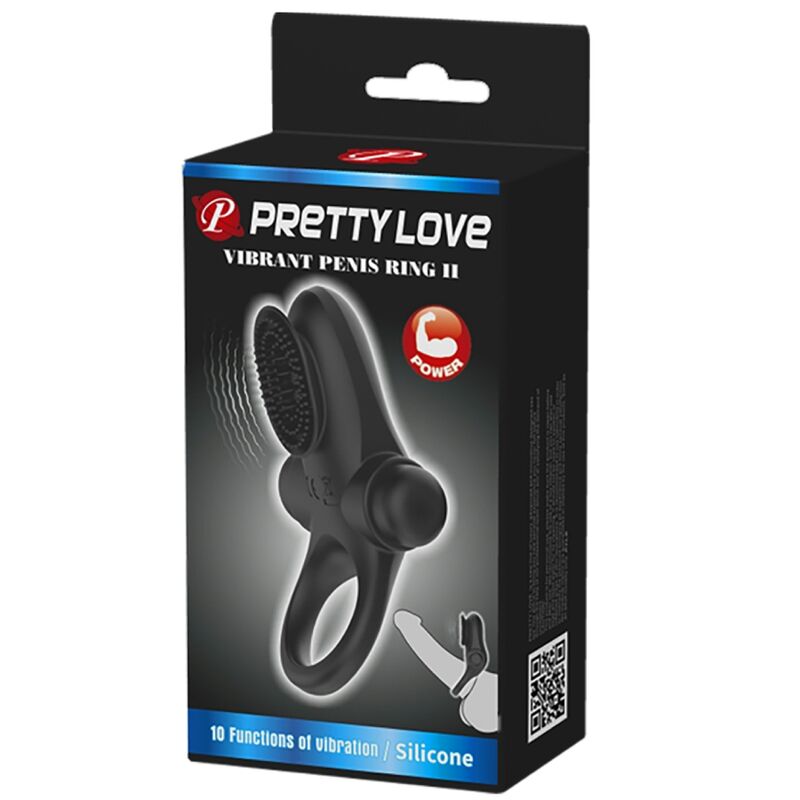 PRETTY LOVE - VIBRATOR RING II POUR LE PÉNIS NOIR - 7eme ciel