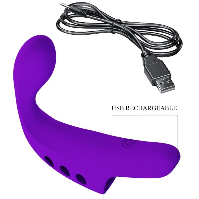 PRETTY LOVE - VIBRATEUR  DOIGT RECHARGEABLE GORGON VIOLET - 7eme ciel