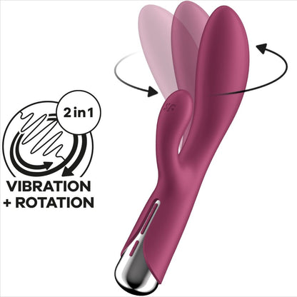 SATISFYER - SPINNING RABBIT 1 CLITORIS ET STIMULATION DU POINT G ROUGE - 7eme ciel
