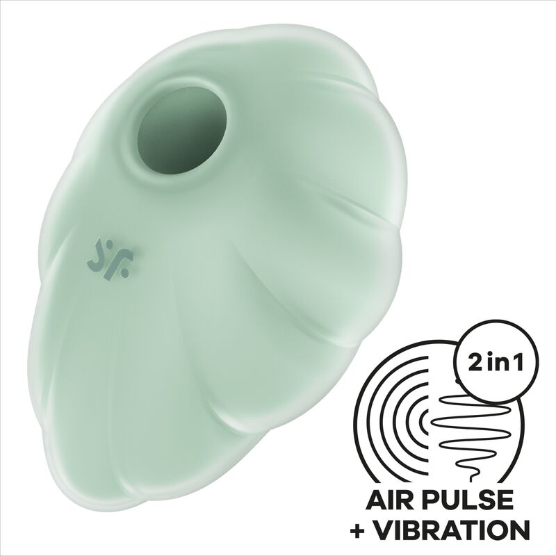 SATISFYER - VIBRATEUR CLOUD DANCER VERT AIR PULSE - 7eme ciel