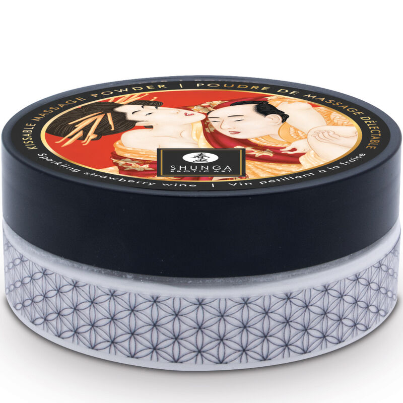 SHUNGA - KIT DE POUDRE DE MASSAGE COMESTIBLE À LA FRAISE - 7eme ciel