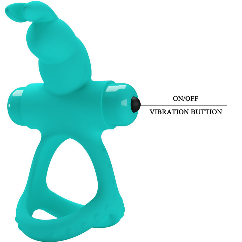 PRETTY LOVE - ANNEAU VIBRATEUR LAPIN VERT FIGGY - 7eme ciel