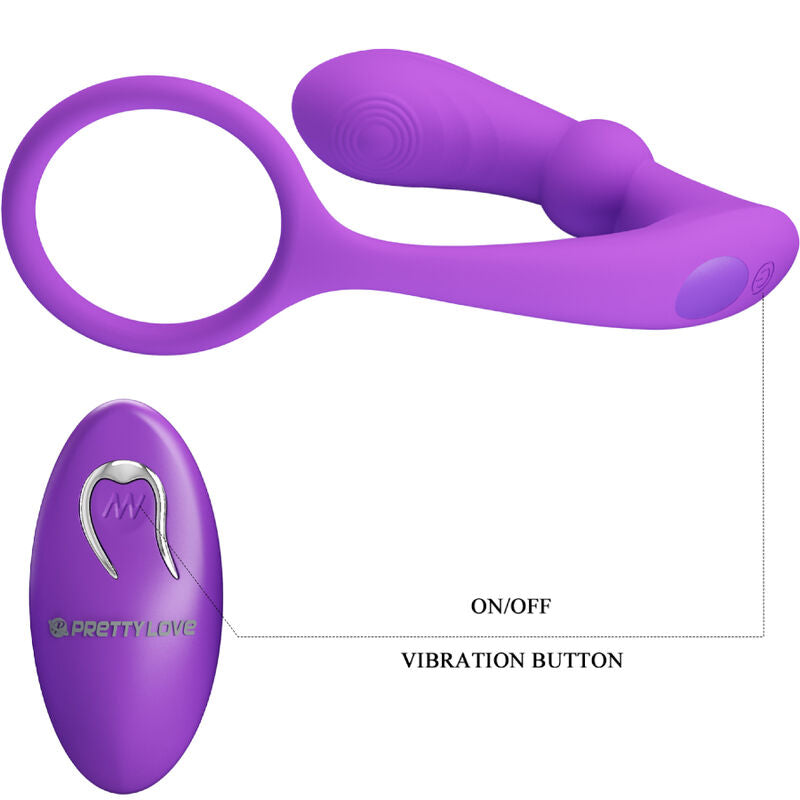 PRETTY LOVE - BAGUE WARREN ET VIBRATEUR ANAL VIOLET - 7eme ciel