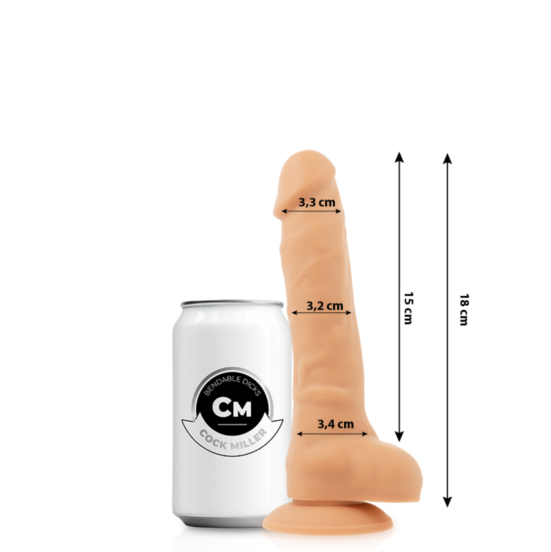 COCK MILLER - GODE RÉALISTE SILICONE DENSITÉ ARTICULABLE CHAIR 18 CM