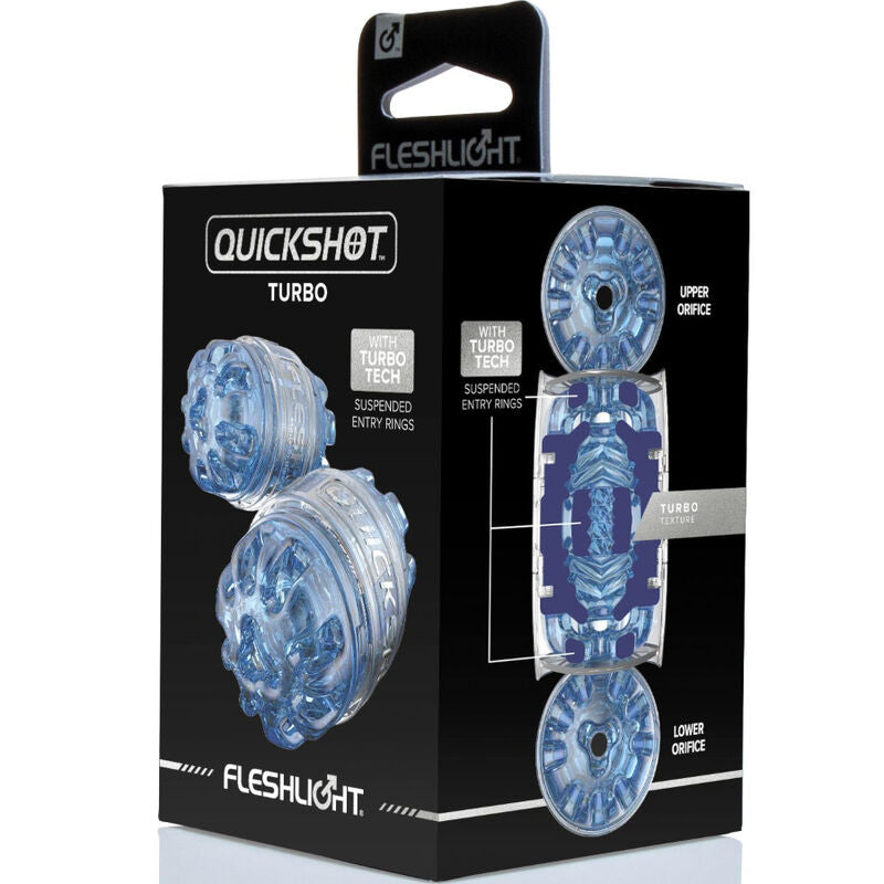 FLESHLIGHT - MASTURBATEUR QUICKSHOT TURBO BLEU GLACE - 7eme ciel