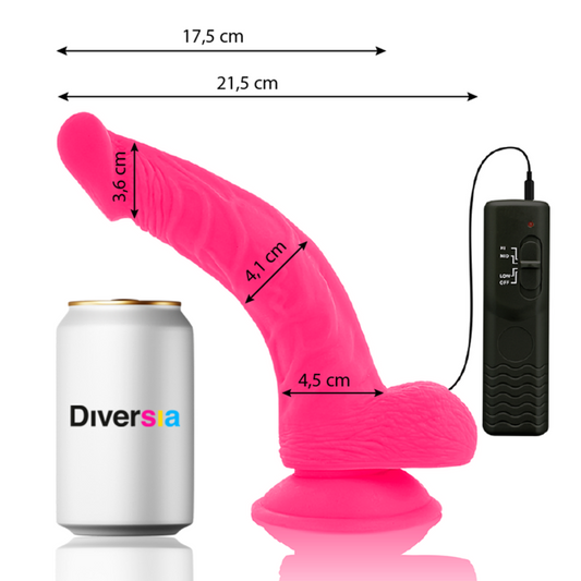 DIVERSIA - DILDO VIBRANT FLEXIBLE ROSE 21.5 CM -O- 4.5 CM - 7eme ciel