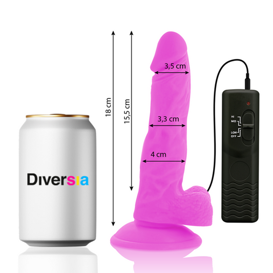 DIVERSIA - DILDO VIBRANT FLEXIBLE VIOLET 18 CM -O- 4 CM - 7eme ciel