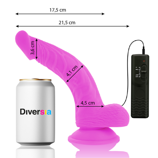 DIVERSIA - DILDO VIBRANT FLEXIBLE VIOLET 21.5 CM -O- 4.5 CM - 7eme ciel