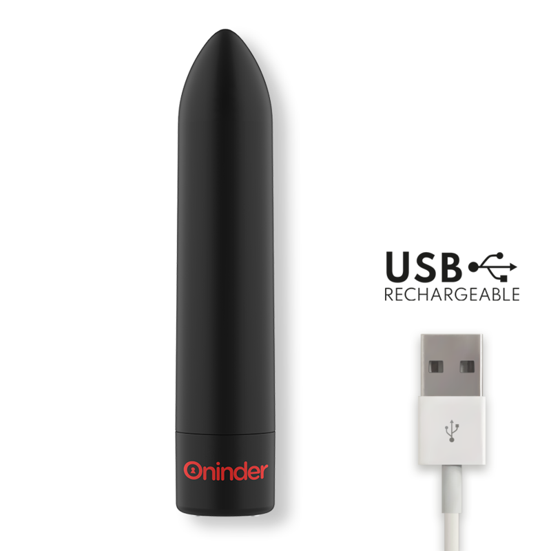 ONINDER - BERLIN VIBRATEUR BULLET NOIR 9 MODES 8,5 X 2 CM - APPLICATION GRATUITE - 7eme ciel