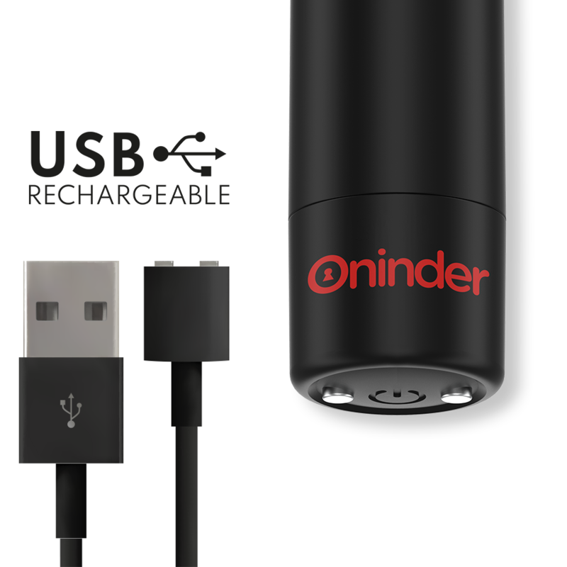 ONINDER - BERLIN VIBRATEUR BULLET NOIR 9 MODES 8,5 X 2 CM - APPLICATION GRATUITE - 7eme ciel