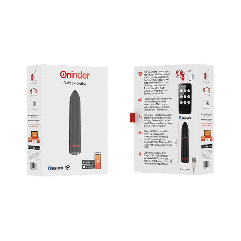 ONINDER - BERLIN VIBRATEUR BULLET NOIR 9 MODES 8,5 X 2 CM - APPLICATION GRATUITE - 7eme ciel