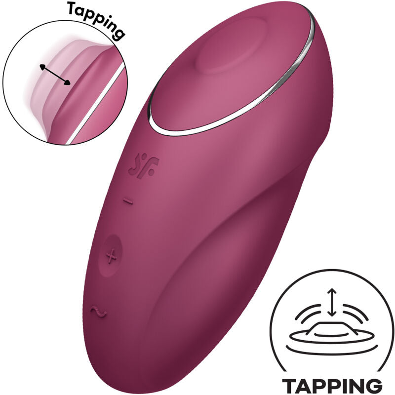 Tap & CLIMAX 1 SATISFYER - TAPVIBRATEUR LAY-ON ROUGE
