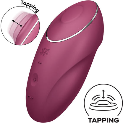 Tap & CLIMAX 1 SATISFYER - TAPVIBRATEUR LAY-ON ROUGE