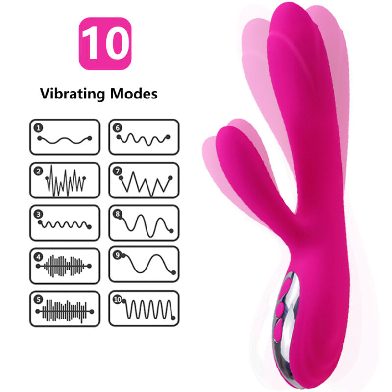 ARMONY - VIBRATEUR & STIMULATEUR FLEXIBLE  EFFET CHALEUR FUCHSIA - 7eme ciel