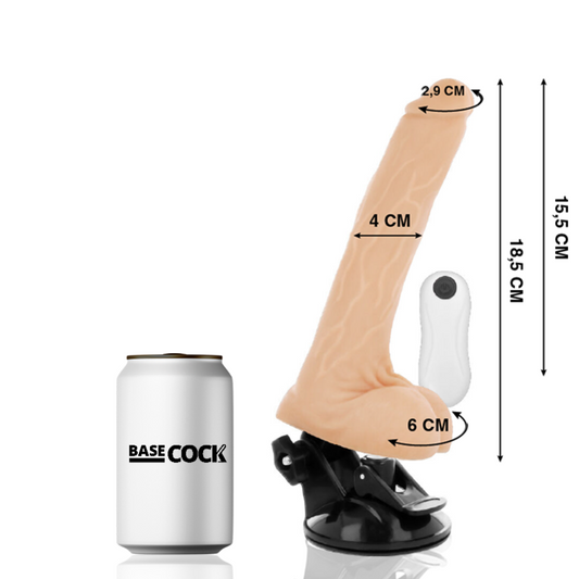 BASECOCK - VIBRATEUR ARTICULABLE TÉLÉCOMMANDE NATUREL 18.5 CM -O- 4 CM - 7eme ciel