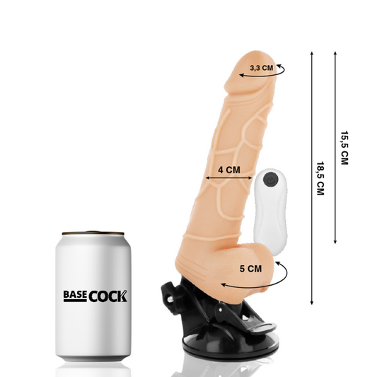 BASECOCK - VIBRATEUR TÉLÉCOMMANDE NATUREL RÉALISTE 18.5 CM -O- 4CM - 7eme ciel