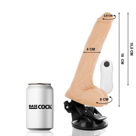 BASECOCK - VIBRATEUR NATUREL RÉALISTE TÉLÉCOMMANDE 19 CM -O- 4 CM - 7eme ciel