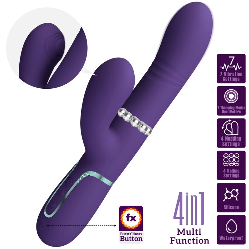 PRETTY LOVE - VIBRATEUR MULTIFONCTION G-SPOT VIOLET - 7eme ciel