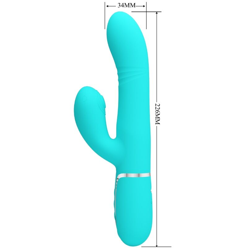 PRETTY LOVE - VIBRATEUR MULTIFONCTION G-SPOT VERT AQUA - 7eme ciel