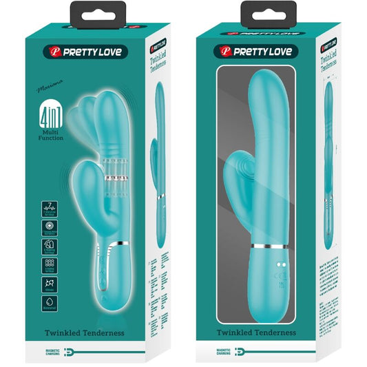 PRETTY LOVE - VIBRATEUR MULTIFONCTION G-SPOT VERT AQUA - 7eme ciel