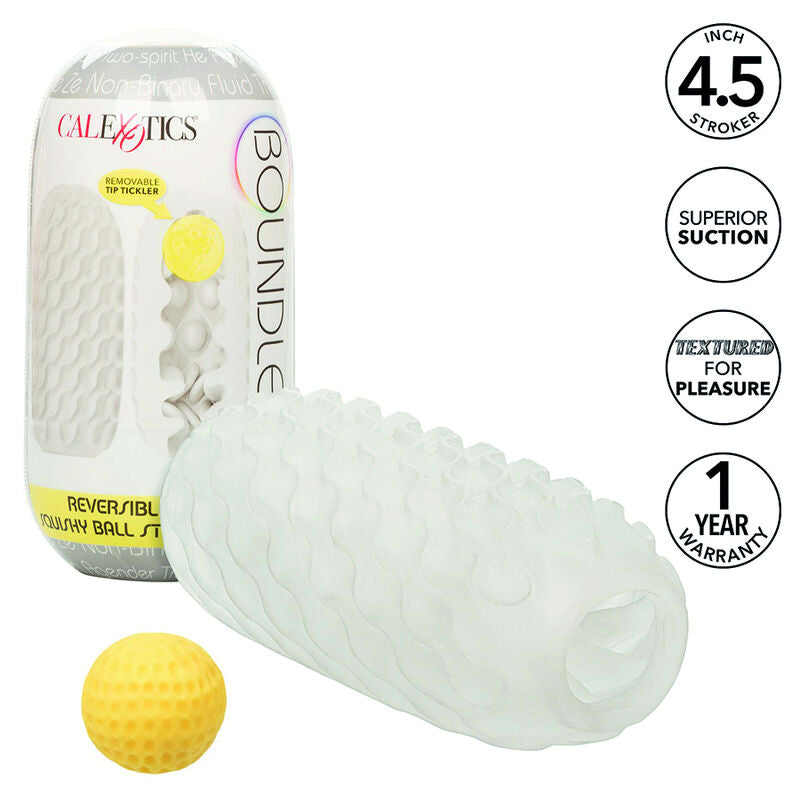 CALEXOTICS - BOUNDLESS SQUISHY RÉVERSIBLE BALL STROKE GRIS - 7eme ciel
