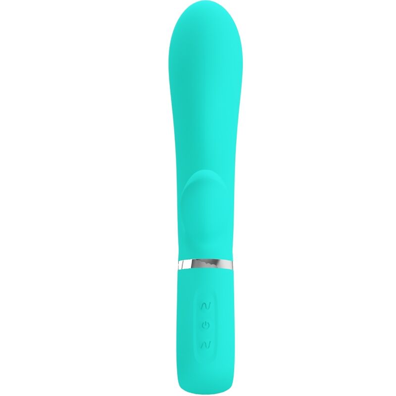 PRETTY LOVE - VIBRATEUR MULTIFONCTION G-SPOT THOMAS VERT AQUA - 7eme ciel