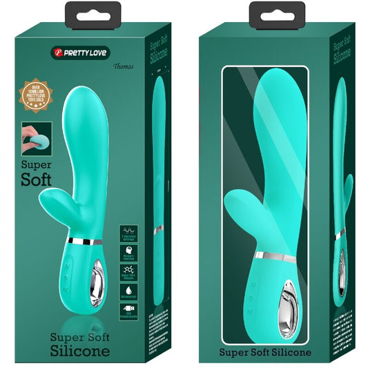 PRETTY LOVE - VIBRATEUR MULTIFONCTION G-SPOT THOMAS VERT AQUA - 7eme ciel