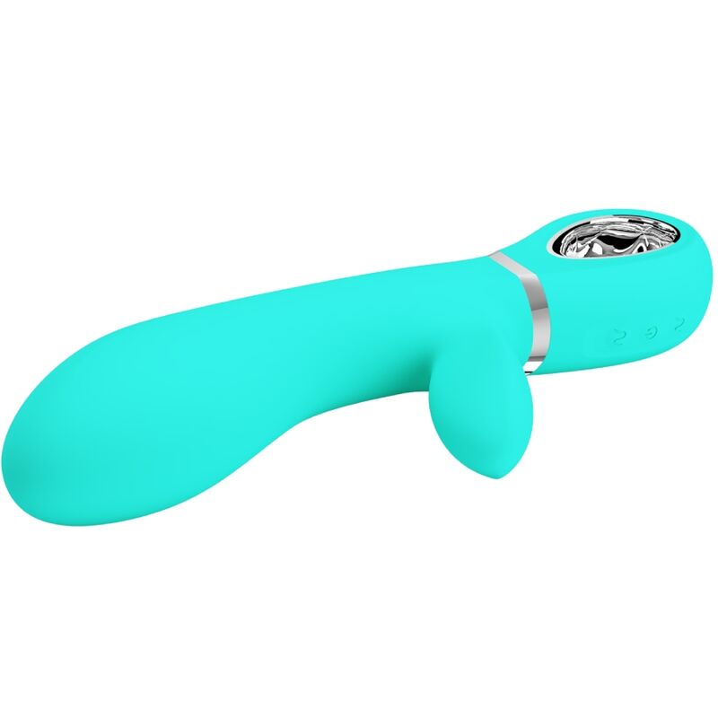 PRETTY LOVE - VIBRATEUR MULTIFONCTION G-SPOT THOMAS VERT AQUA - 7eme ciel