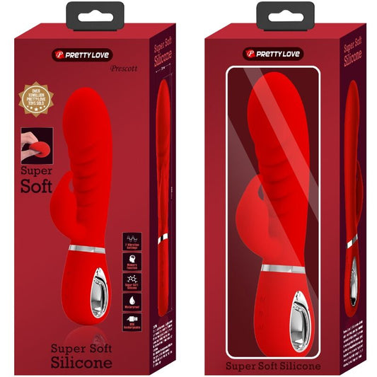 PRETTY LOVE - VIBRATEUR MULTIFONCTION G-SPOT PRESCOTT ROUGE - 7eme ciel