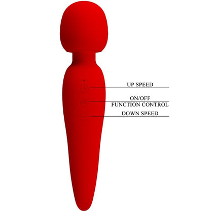 PRETTY LOVE - MASSEUR MEREDITH 12 MODES DE VIBRATION ROUGE - 7eme ciel