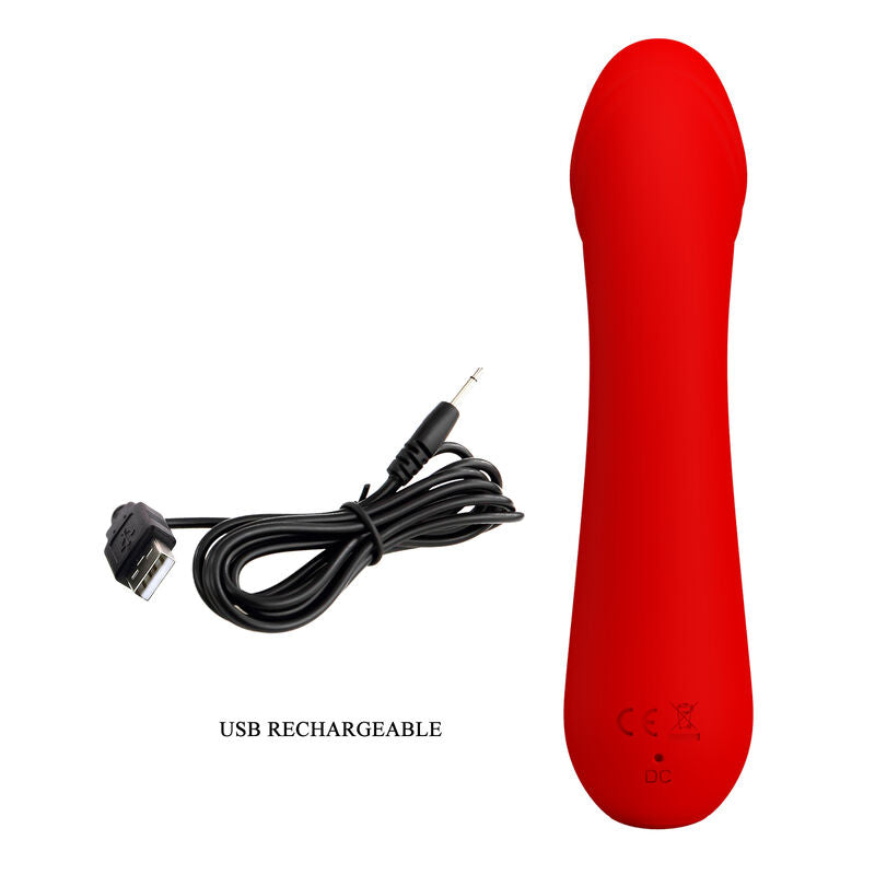 PRETTY LOVE - VIBRATEUR RECHARGEABLE CETUS ROUGE - 7eme ciel