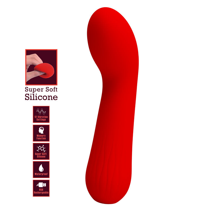 PRETTY LOVE - VIBRATEUR RECHARGEABLE FAUN ROUGE - 7eme ciel