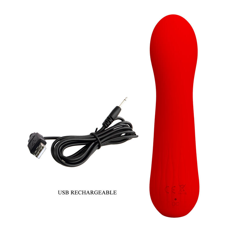 PRETTY LOVE - VIBRATEUR RECHARGEABLE FAUN ROUGE - 7eme ciel