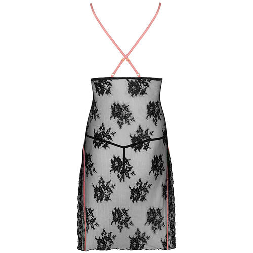 LIVCO CORSETTI FASHION - KARONIN LC 90628 CHEMISE + CULOTTE NOIR L/XL