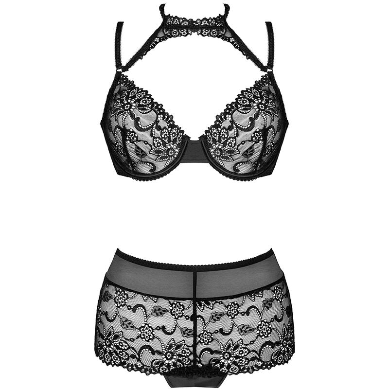 LIVCO CORSETTI FASHION - LINERA FOR THE SENSES COLLECTION SOUTIEN-GORGE + CULOTTE NOIR - 7eme ciel