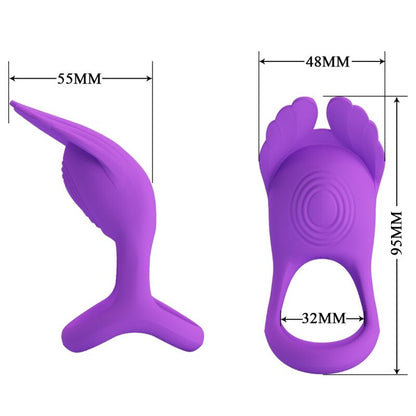 PRETTY LOVE - SILAS ANNEAU PÉNIS VIBRANT 7 VIBRATIONS SILICONE VIOLET